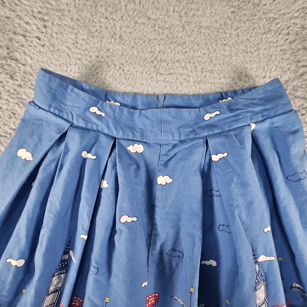 Vtg Grace Karin Skirt Womens M AOP Y2K 90s‎ England Pleated Career Preppy Artsy - Picture 2 of 11